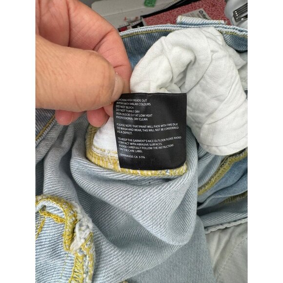 STELLA NOVA FOX PRINT CATE WIDE LEG JEANS 90s High waist sz 31 - Picture 9 of 9